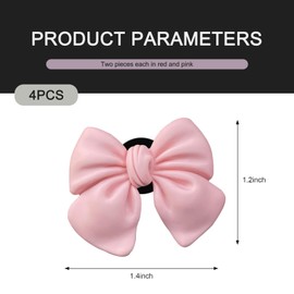 Car Air Conditioning Vent Decoration Clip, Cute and Elegant Bowknot Interior Decoration, Multifunctional Non-destructive Clip-on Installation Accessory, Universal for Cars (Red & Pink)