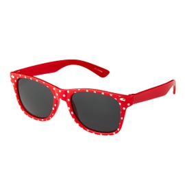Ultra Red Spotty Kids Sunglasses Childrens Sunglasses UV400 Protection Kids Sun Glasses Retro Classic Style Shades Boys Sunglasses Girls Sunglasses with Carry Pouch and Glasses Cloth Ages