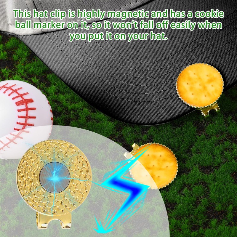 Tinoaly 2pcs Cracker Golf Ball Marker with Hat Clip Set,