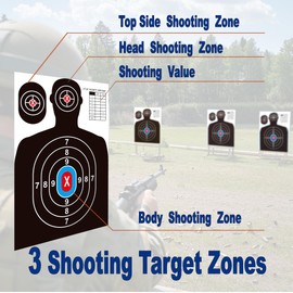 Tlpmsk Paper Shooting Targets for Range Bulk 23"×35" Silhouette with Red Bullseye,Heavy Duty Shooting Targets Paper,Indoor and Outdoor Use,Suitable for Handguns,BB Guns,Airsoft,Rifles (20, Black)