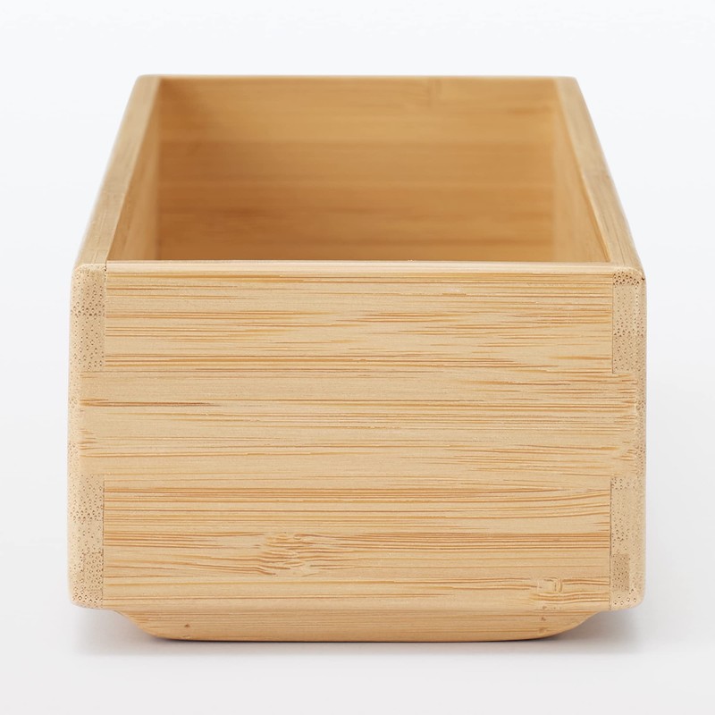 Mujin Ryohin Stackable Bamboo Storage Box, Small, Storage Supplies, Width