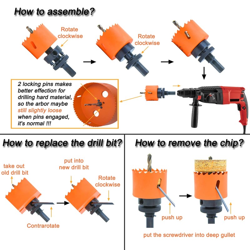 VIKITON Hole Saw Kit Bi Metal with Case, General Purpose