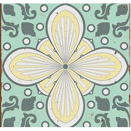 LPS PACK OF 10 STYLE 1 Pastel blue green yellow pink Victorian Moroccan retro traditional aged style Mosaic style tile transfers stickers bathroom kitchen stick on wall tile