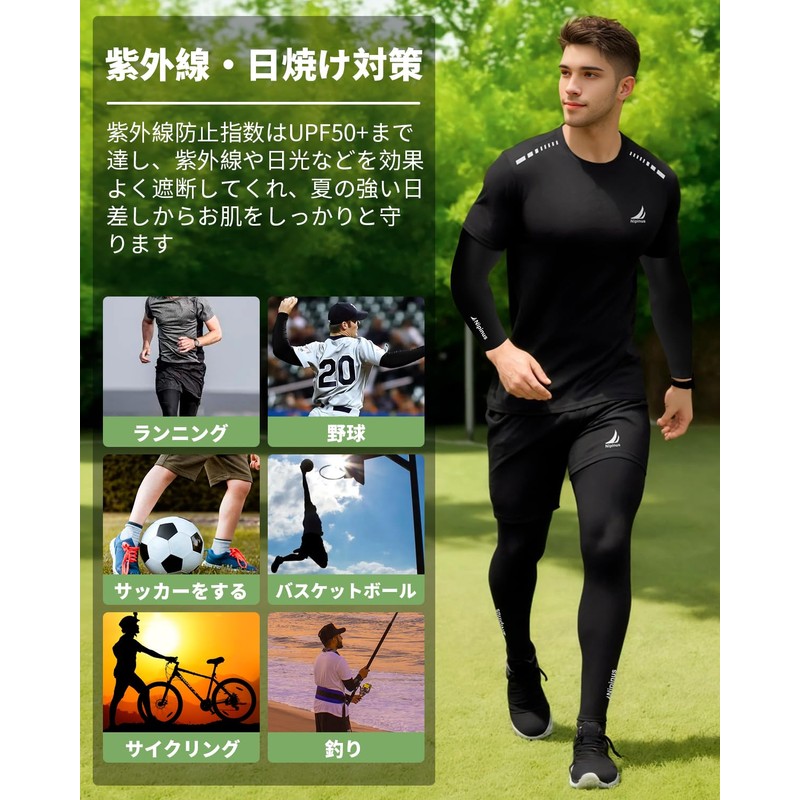 Nipinus Arm Sleeves, Cooling Sensation, Sun Protection, Men's, Women's, Cool,