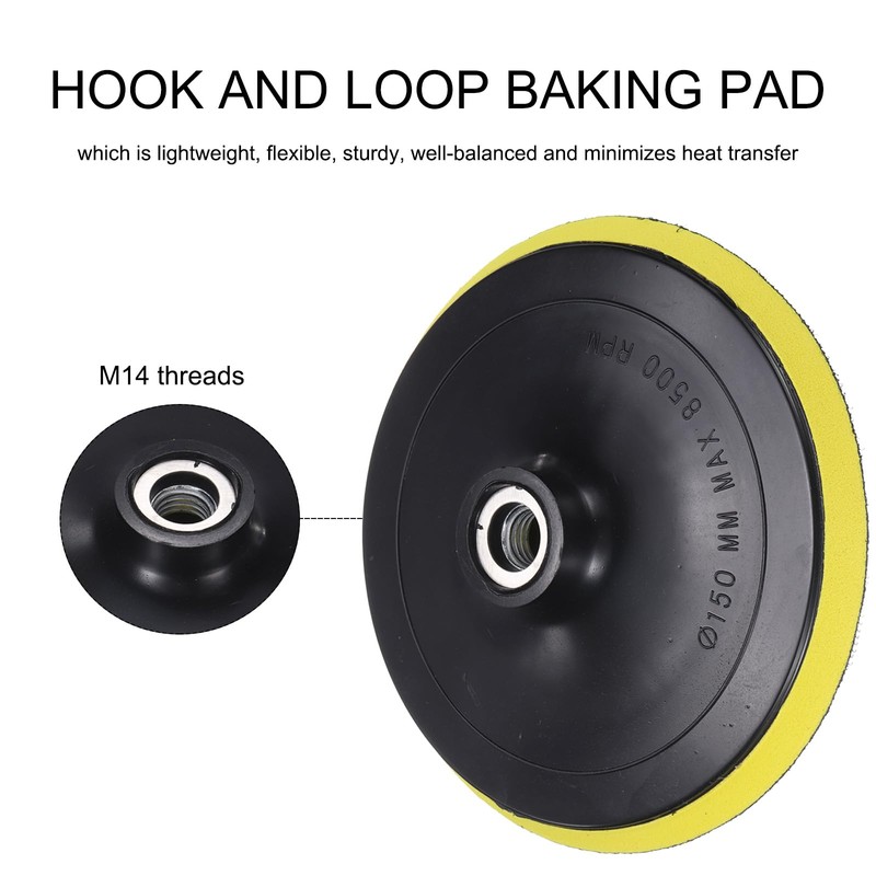 sourcing map 6 Inch Hook and Loop Backing Sanding Pads