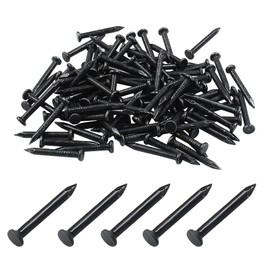 Hordion 100pcs Hardware Nails 0.79 inch, Carbon Steel Point Tip Cement Nails Masonry Nails for Concrete Brick Woodworking Picture Hanging