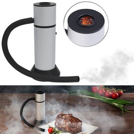 Rosenstein & Söhne Rauchgenerator: Portable Kaltrauch-Räucherpistole mit Schlauch, Alukammer & Standfuß (Kaltrauchgenerator, Räuchergerät, räucherglocke)