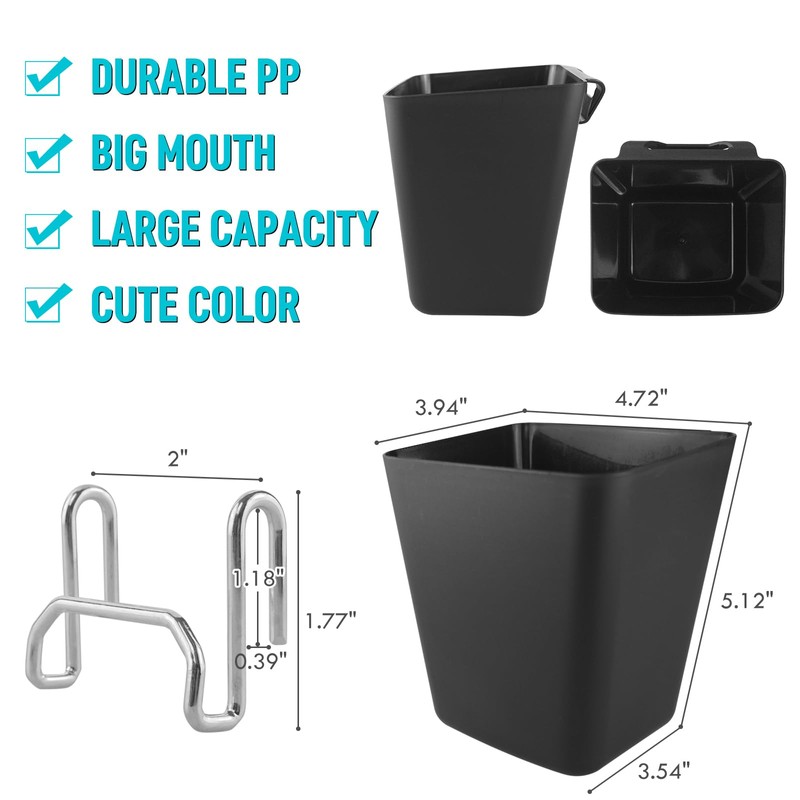 G.CORE Large Grid Wall Bins - 6Pack Black Gridwall Accessories