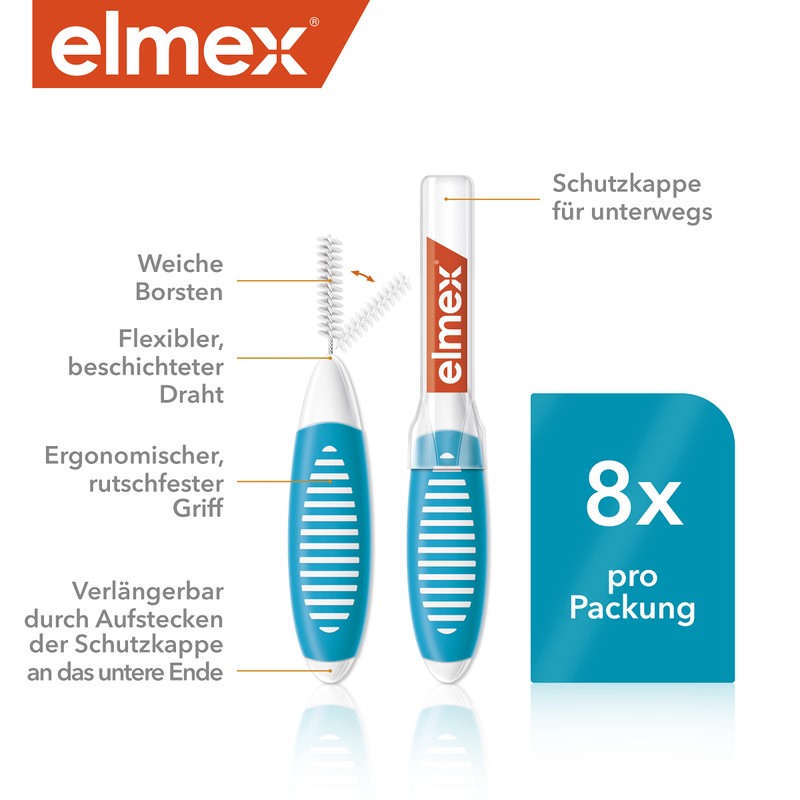 elmex Interdental Brush Blue (Size 3, 0.6 mm), 1 x
