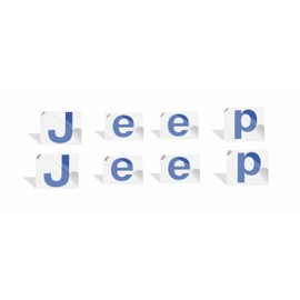 Reflective Concepts - 2014-2018 Jeep Cherokee - Jeep Front and Rear Emblem Overlay Decal Stickers - (Color: Reflective Blue)