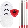 FOOKCIAN Spin Mop Replacement Set - 4 Microfiber Heads, Base,