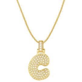 Aoeam Initial Necklace for Women Rhinestone Letter Necklace Small Initial Letter Necklace Letter Pendant Necklace Trendy Letter Initial Necklace Gifts