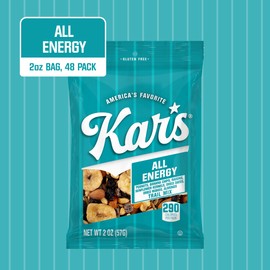 Kar’s Nuts All Energy Unsalted Trail Mix, 2 oz – Grab & Go Bags, Individual Snack Packs (Pack of 48), Gluten-Free Trail Mix Snack
