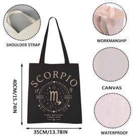 VAMSII Scorpio Tote Bag November Birthday Scorpio Zodiac Gift Scorpio Zodiac Sign Horoscope Themed Gift (SCORPIO tote)