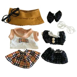 Clothes for Doll Accessories,Handcrafted 15cm-17cm Doll Clothes Set, 2-Piece Cute Casual Dolls Clothes Suitable for Dolls (NO Doll) Black and Yellow