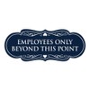 Signs ByLITA Designer Employees Only Beyond This Point Sign(Navy Blue/White)