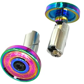 Blunt Envy Stunt Scooter BMX Dirt Scooter Hand Grips Soft Long with 2 x 2 Bar Ends + Fantic26 Sticker (Aluminium Handlebar Plugs Rainbow Neochrome), 160 mm