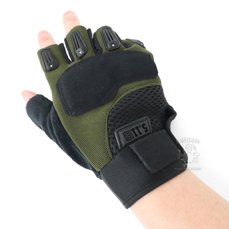 SHENKEL 5.11 Type Half Finger Tactical Gloves OD Olive Drab