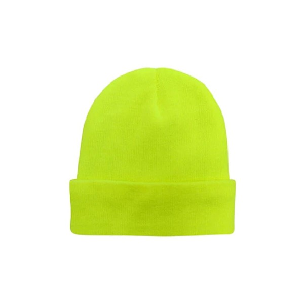 Adult Thermal Hi Vis Yellow Beanie Hat for Men's Woman's