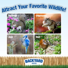 Backyard Seeds Squirrel & Chipmunk Food Mix – 8 lb Bag – Premium Wildlife Blend with Sunflower Seeds, Peanuts & Corn – Ideal for Squirrels, Chipmunks, Rabbits & Backyard Birds​