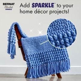 Bernat Blanket Sparkle Aqua Yarn - 2 Pack of 10.5oz/300g - Polyester - #6 Super Bulky - 220 Yards - Knitting & Crochet