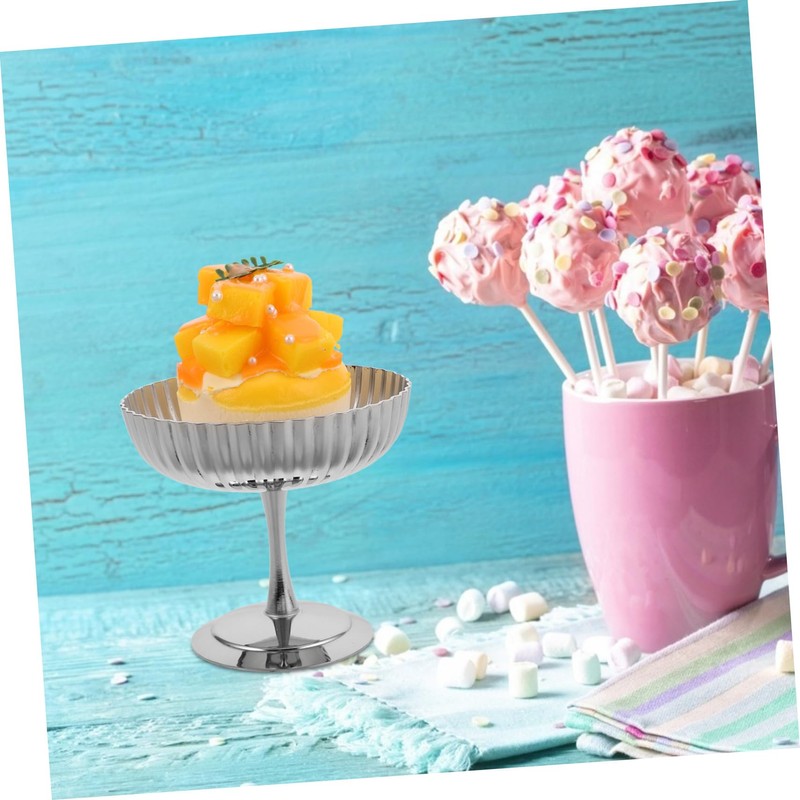 ULTECHNOVO Stainless Steel Pudding Bowl Creative Footed Dessert Bowl for