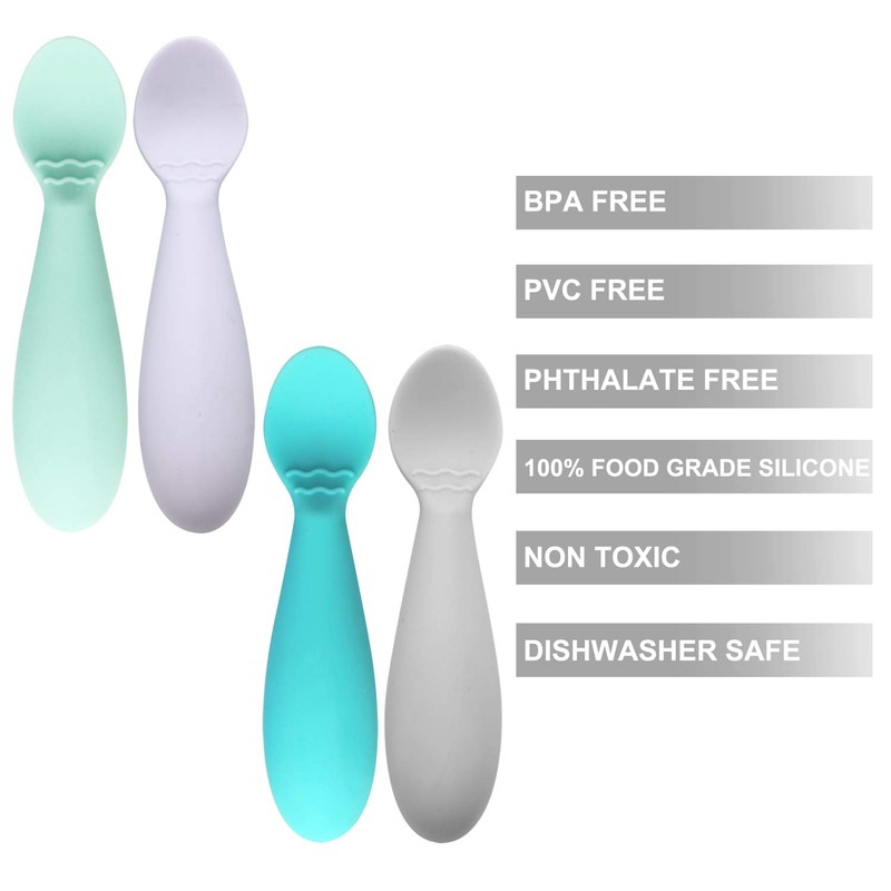 PandaEar - Cucharas para bebé sin BPA, paquete de 4,