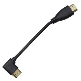 KAUMO HDMI Cable, 0.15m (15cm) Right Angle Terminal (One Way Left Facing, Right Angle, Gold Plated) Short HDMI Cable