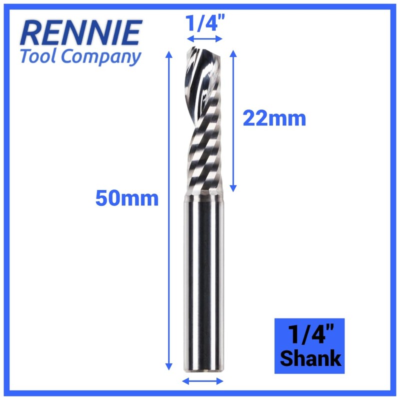 Rennie Tools 1/4" x 32mm Flute x 1/4" Shank Solid