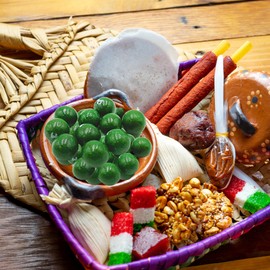 Sweetzo - Sweet and Spicy Pulparindo Mexican Candy, Colorful Bite Size Hard Shell with Tamarind Pulp Center, Individual Single Serving Bags, Hispanic Candies, Pack of 4