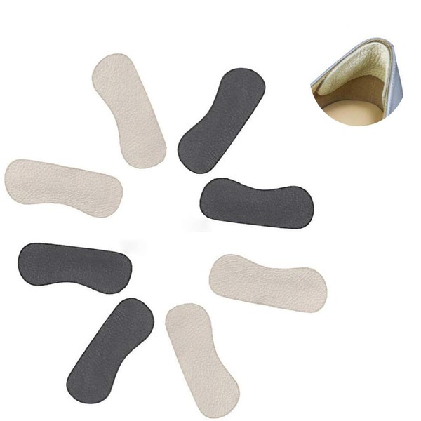 SUKPSY 4 Pairs Leather Heel Grips Liner Cushions Inserts for