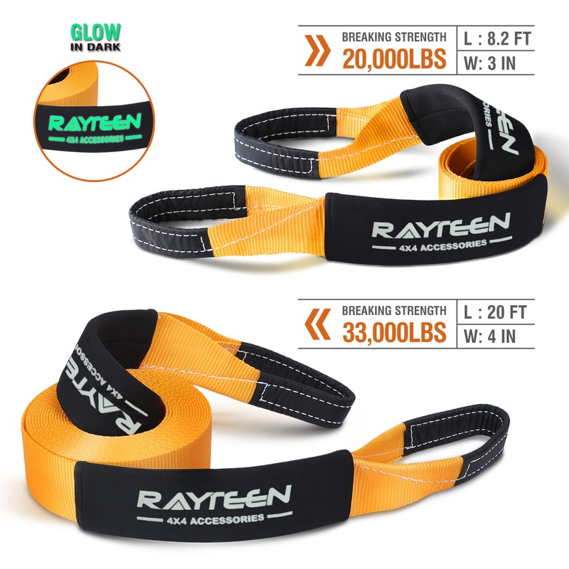 RAYTEEN 4x4 Off-Road Recovery Kit | Includes 33,000lbs x 20ft