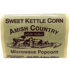 Amish Country Hulless Microwave Sweet Kettle Corn Popcorn, 3.5 oz.