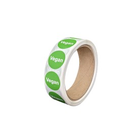Vegan Food Labels 1 Inch Round Circle Dots [500 Sticker Roll]