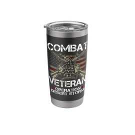 Combat Veteran Desert Storm Military Vet American Flag Gift Stainless Steel Insulated Tumbler