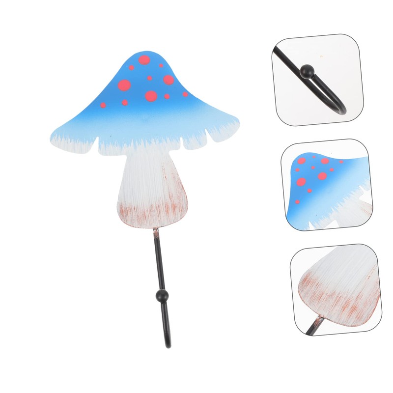 STOBAZA 4pcs Mushroom Decorative Wall Hook Key Hanging Hook Wall
