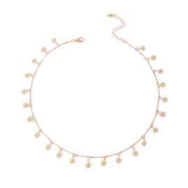 Stocking Stuffers Gifts for Women Daisy Necklace Pearl Necklaces for Women Daisy Flower Choker Necklace Trendy Cute Daisy Pearl Necklace Jewelry Gifts for Bride Wedding Party Women