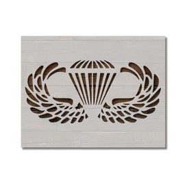 US Airborne Wings Paratrooper Military Stencil Template Reusable for Painting on Walls, Wood, Arts and Crafts (290) - 8.5 x 11 Inches