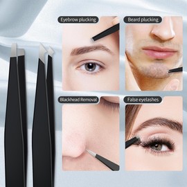 MIYADIVA 40X Magnifying Mirror, 3.5 Inch Round Compact Mirror with Suction Cup, Stainless Steel Tweezers, Perfect for Makeup, Eyebrows, Beards, Travel