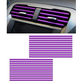 Flaconi 20 pieces car air vent decoration, car accessories decoration, car tuning interior, car styling trims, DIY ventilation grille interior strips, for most ventilation slots (purple)
