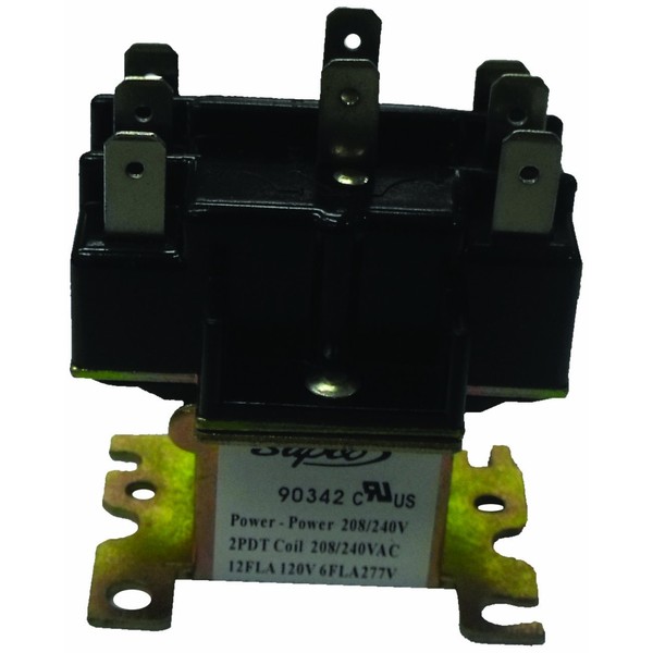 Supco 90340 General Purpose Switching Relay, 24 V Coil Voltage, Double Pole Double Throw Contacts