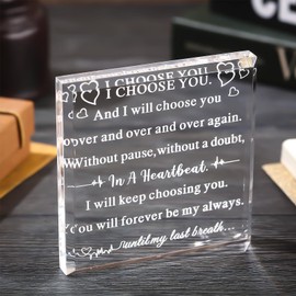 Yulejo to My Man Gift for Him Valentine's Day Acrylic Plaque I Love You Gift for Boyfriend Husband Fiance Birthday Anniversary Keepsake for Groom Engagement Wedding Christmas (Romantic Style)
