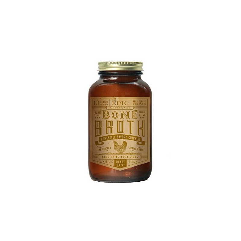 Epic Artisanal Bone Broth, Homestyle Savory Chicken, 14 oz. (3