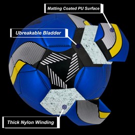 Senston Football Training Ball Size 5, Soft and Elastic Match Training Football for Junior and Adults