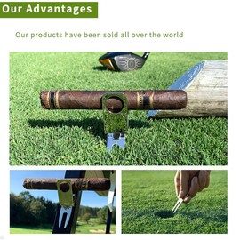 Uliya Magnetic Cigar Holder Golf Divot Marker Tool Portable Golf Cart Cigar Holder Clip Multipurpose Golf Accessories Portable Cigar Rest for Golf Cart (Black-2PCS)