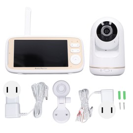 HD Baby Camera with Screen Pan Tilt Zoom 2 Way Talk Temperature Display Night Vision Home Security Camera 100‑240V US Plug