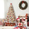 7.5 FT Pre-Lit Flocked Artificial Christmas Tree with Warm White