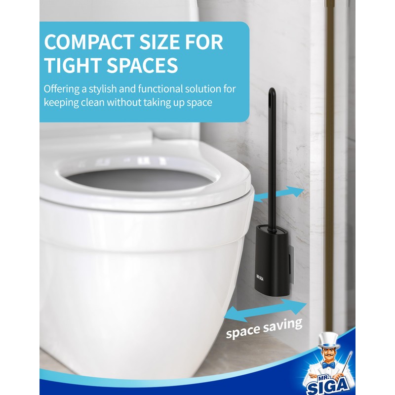 MR.SIGA Toilet Brush and Holder Set, Wall Mounted Toilet Bowl