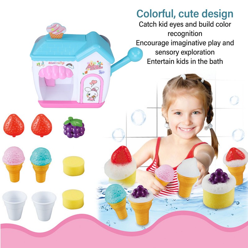 Ice Cream Foam Maker Bath Toy Toddlers Bubble Play Set