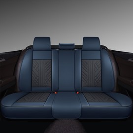 GXT Bench Seat Cover, Premium Faux Leather Bench Seat Covers for Trucks - Universal Fit for Most Sedans SUV Pick-up Truck, Durable for Long Lasting Protection(Blue and Black)